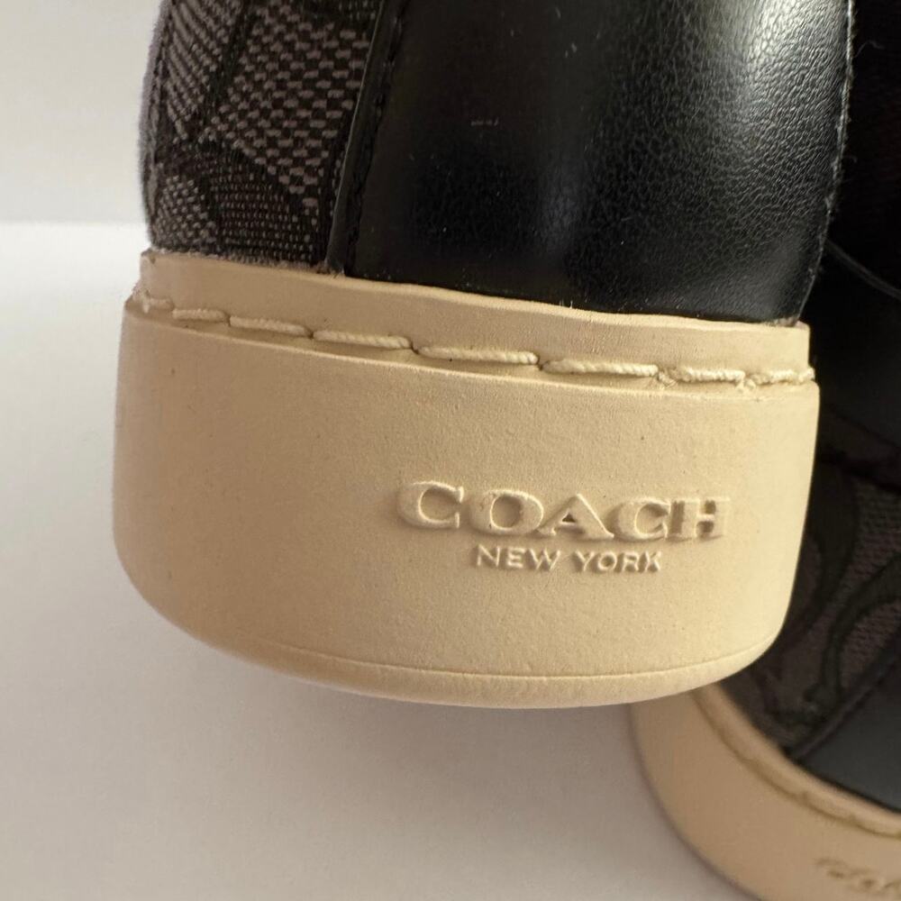 Coach Ray Outline High Top Sneakers style in black smoke #Q7838 - Picture 10 of 13